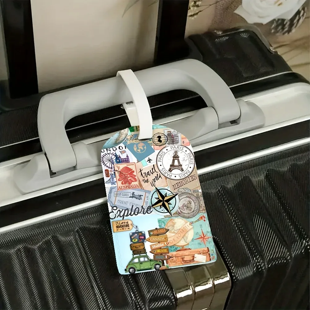 étiquettes de bagages en pu légères pour voyages, idéales pour les aéroports, les croisières, les voyages d'affaires – cadeau parfait pour les voyageurs fréquents et les vacances
