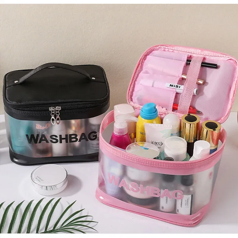 trousse de maquillage étanche en pvc, trousse à cosmétiques portable, trousse de toilette de voyage de grande capacité, sac de rangement d'évaluation, gf015, nouveau