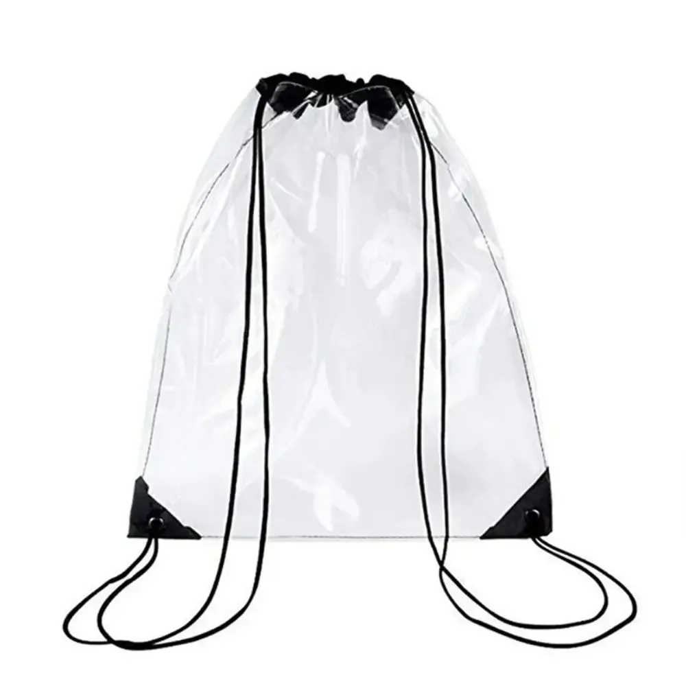 sac à dos simple à cordon de serrage de grande capacité, sac de plage pliable en pvc transparent, sac à bandoulière, sac de natation, sac jelly pour femmes