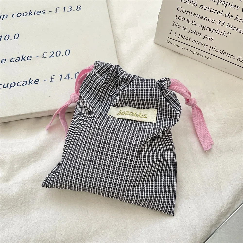 sac de rangement de proximité à carreaux pour femmes, cosmétiques, rouge à lèvres, poudres de stockage, sac de maquillage mignon, cadeau de noël, bonbons, bijoux, évaluation, nouveau