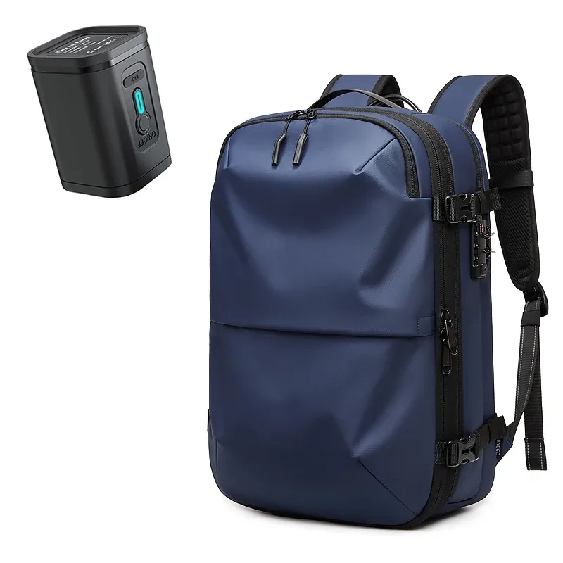 sac à dos de voyage pour hommes, sac à dos à compression sous vide pour ordinateur portable 17 pouces, sac à dos d'affaires de grande capacité, sac à dos scolaire extensible, sac à dos de randonnée