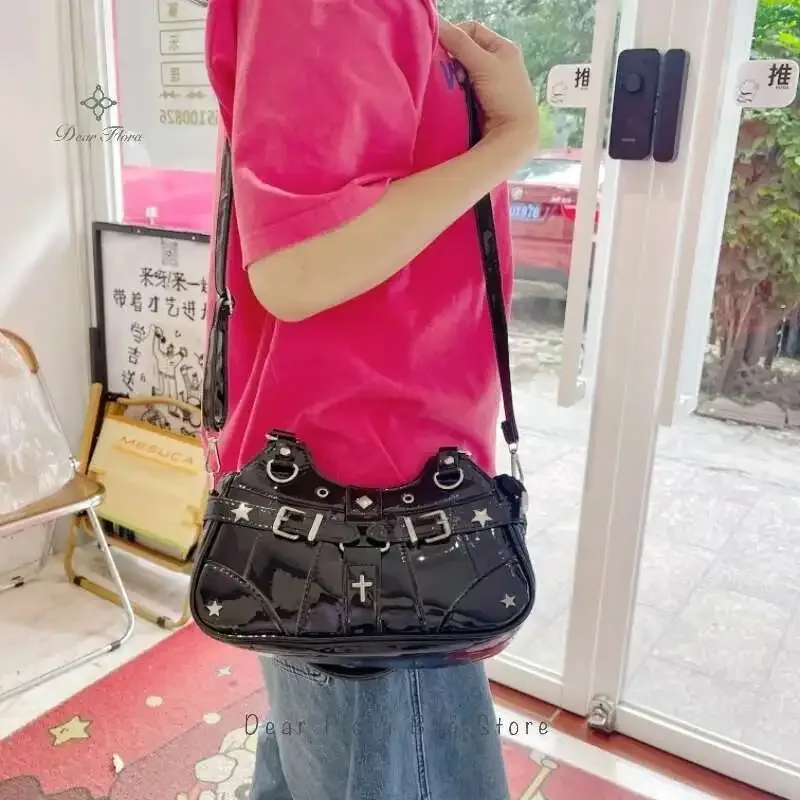 y2k mode femmes sac à bandoulière mignon doux ita sac lolita filles poche transparente bricolage affichage sac à main mode sous les bras sac à main