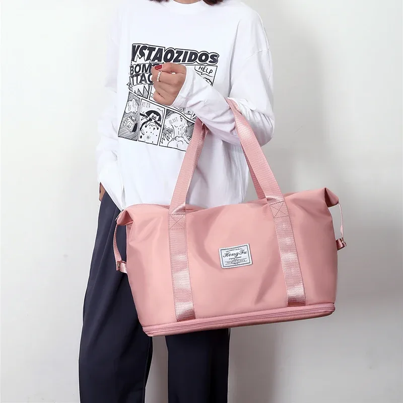 sac à main extensible de grande capacité pour femmes, sac de rangement pour bagages, sac de voyage de loisirs, sac à main étanche en nylon pour sport et fitness