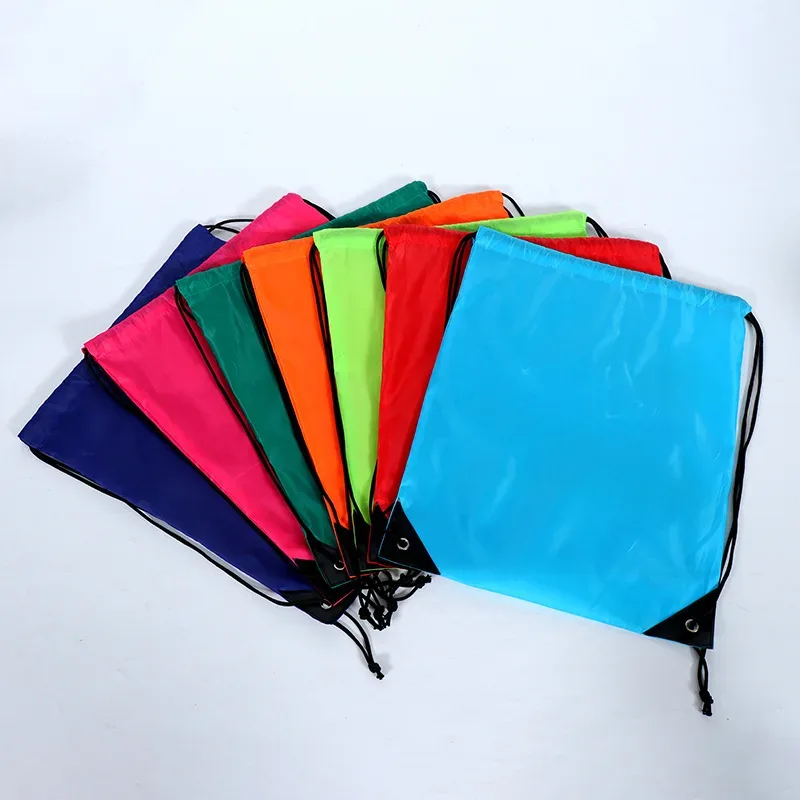 sac à dos de sport étanche avec cordon de serrage, pochette avec logo imprimé personnalisé pour hommes, femmes et étudiants