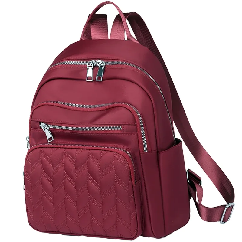 sac à dos en nylon gaufré polyvalent pour tous les jours, option multicolore tendance, grand espace de rangement pour les activités quotidiennes en plein air des femmes