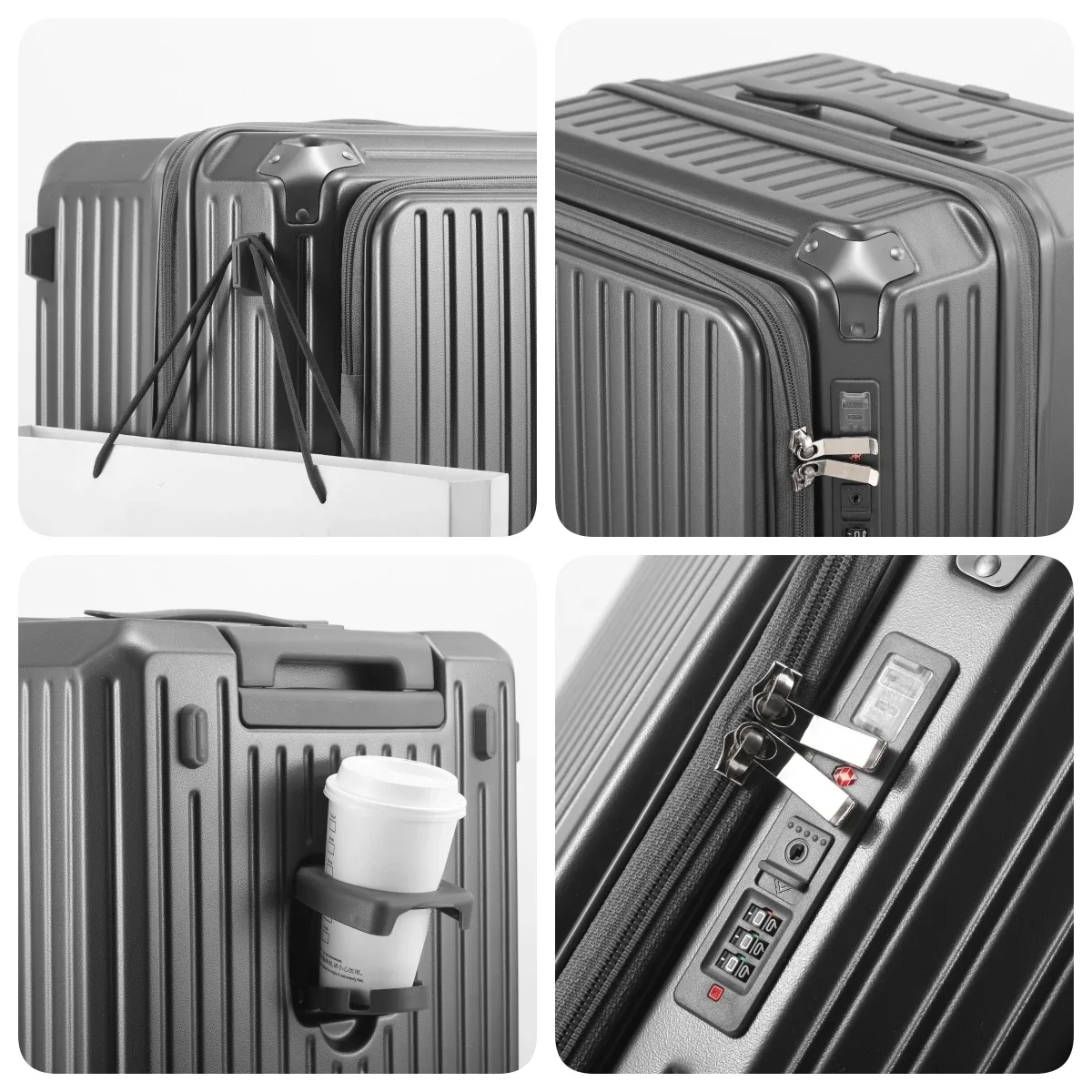  valise extensible de grande capacité avec serrure tsa, ouverture latérale, bagage à roulettes, coque rigide en pc, 20 pouces, bagage cabine pour voyage.