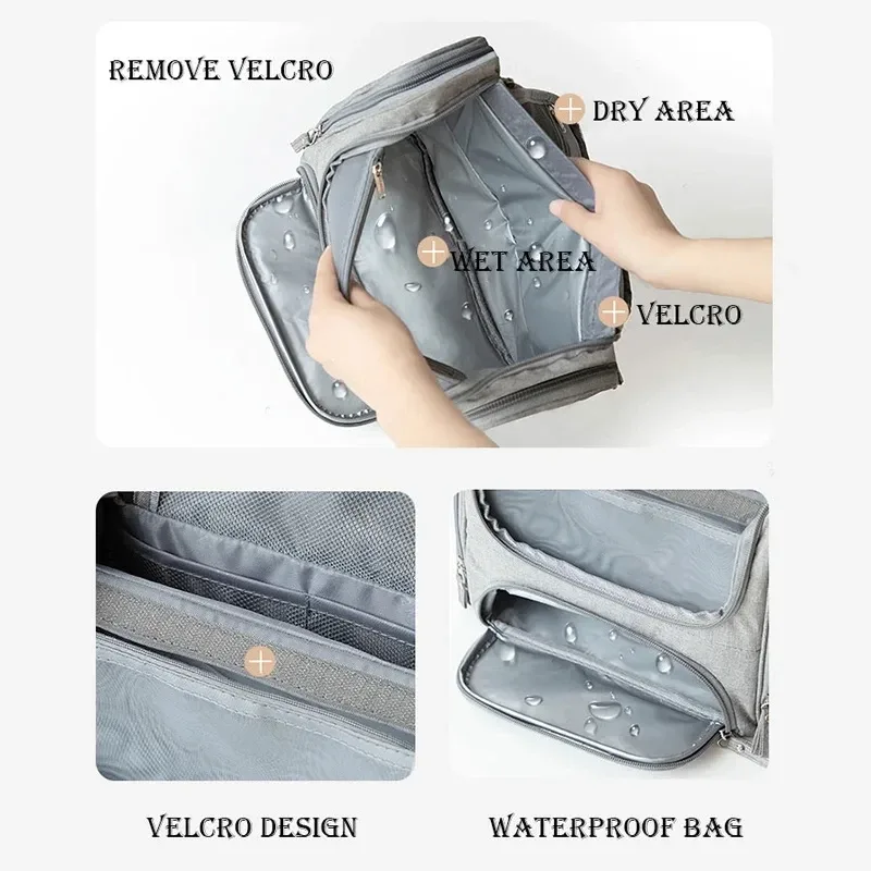 sac à cosmétiques suspendu étanche pour hommes, organisateur de voyage, trousse de maquillage pour femmes, trousse de maquillage nécessaire, trousse de toilette pour lavage humide et sec