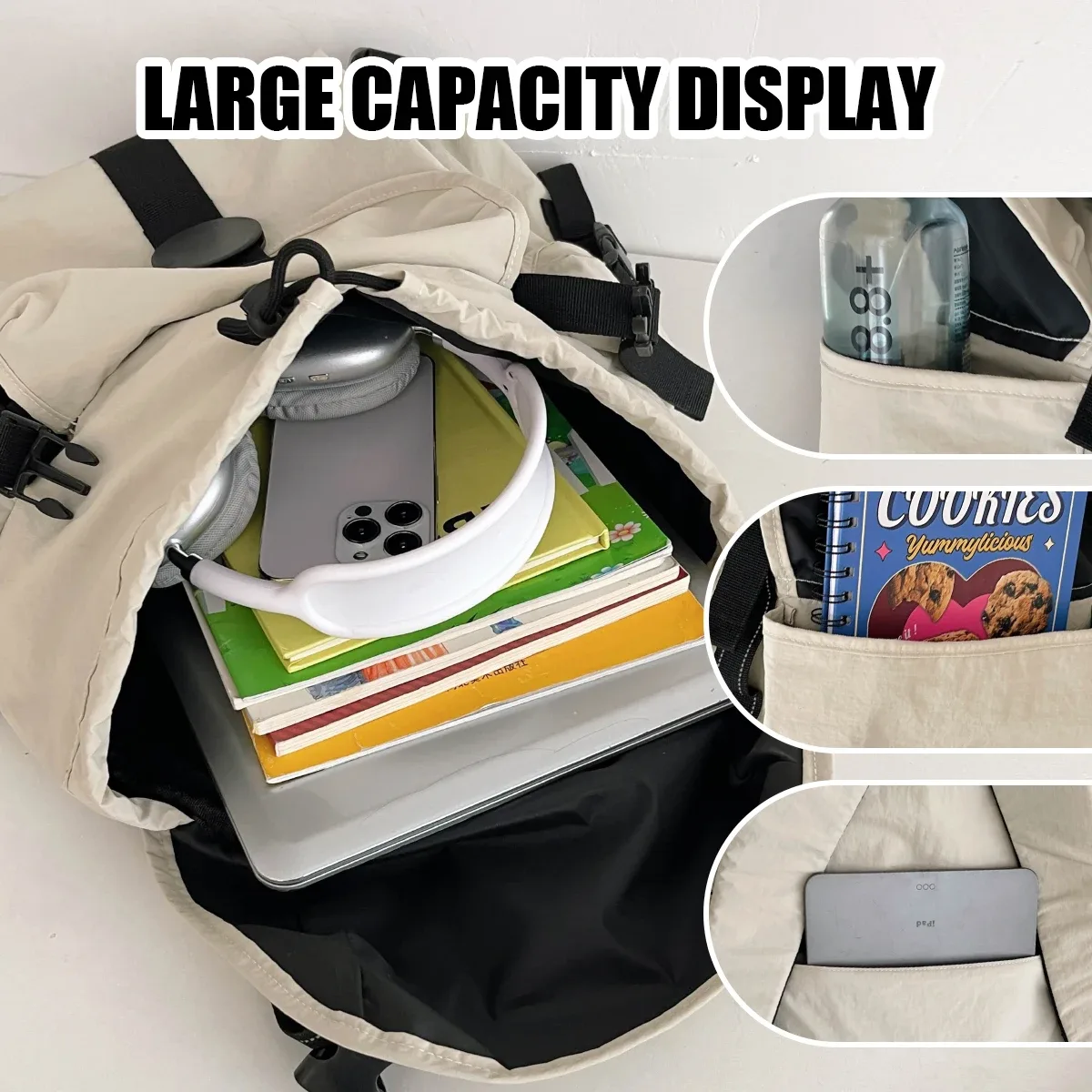 sac à dos léger à cordon extérieur de style japonais pour filles, sac à dos de voyage décontracté, sac d'école de sport pour hommes, grande capacité, cyclisme, voyage d'affaires, sens haut de gamme
