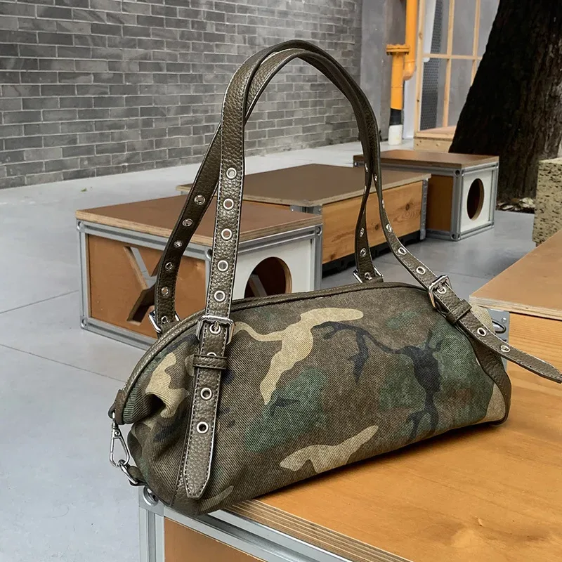 sac à main camouflage de marque pour femme, grande capacité, en toile, sac à bandoulière pour le quotidien, sac de voyage pour femme, sac de bras