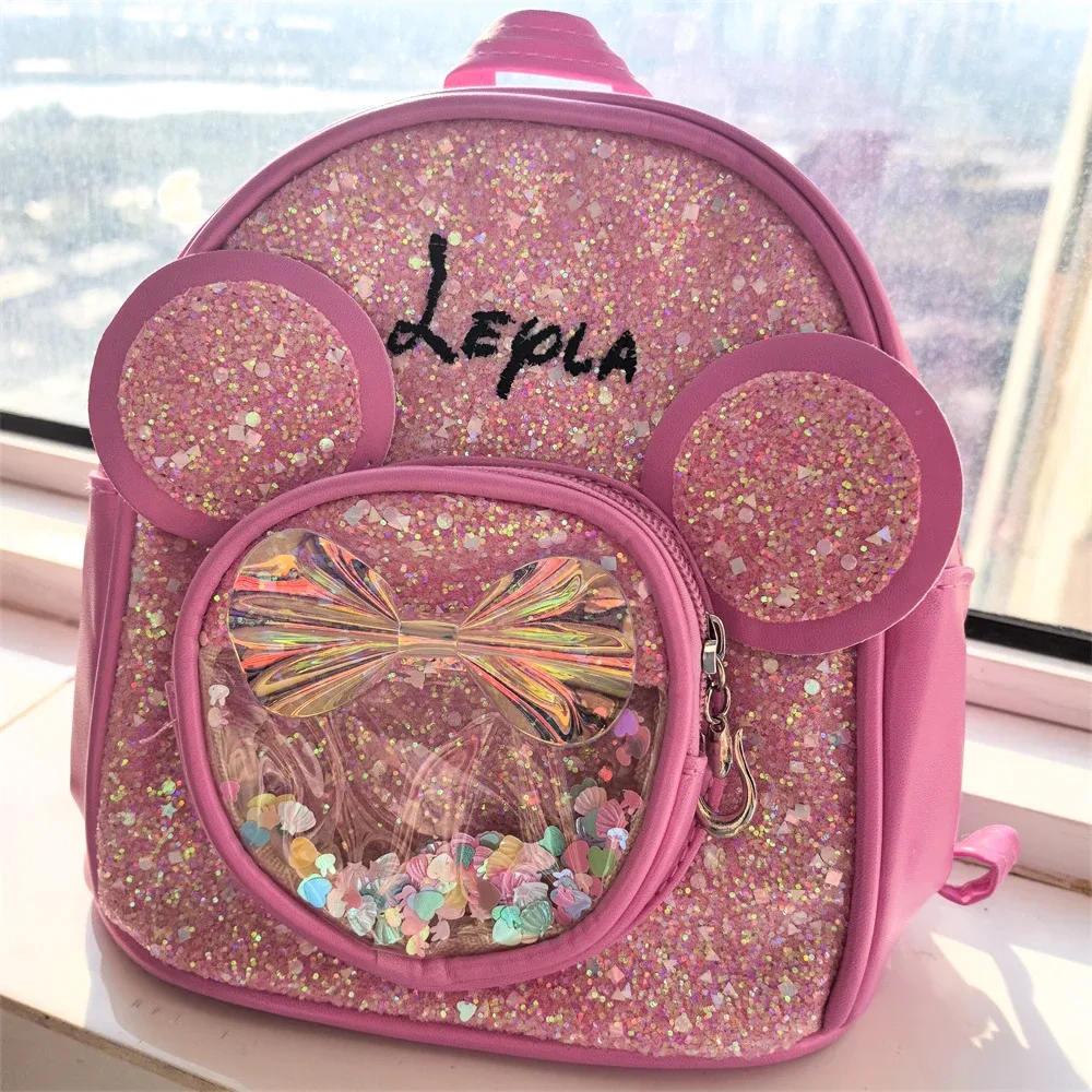nom personnalisé enfants mignon brillant sac à dos princesse filles dessin animé sac à dos personnalisé enfants mode maternelle sac à dos