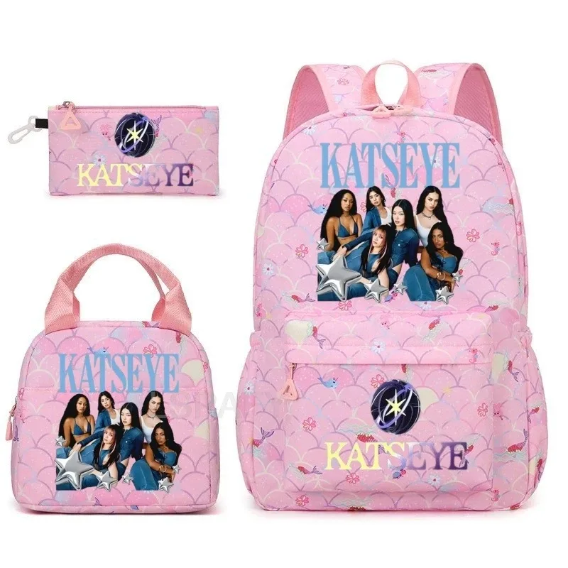 sac à dos tendance katseye amusant pour filles, enfants, étudiants, sac à dos double épaule, sac de voyage pour adolescents, sac à crayons, sac à déjeuner, sac à livres, cartable