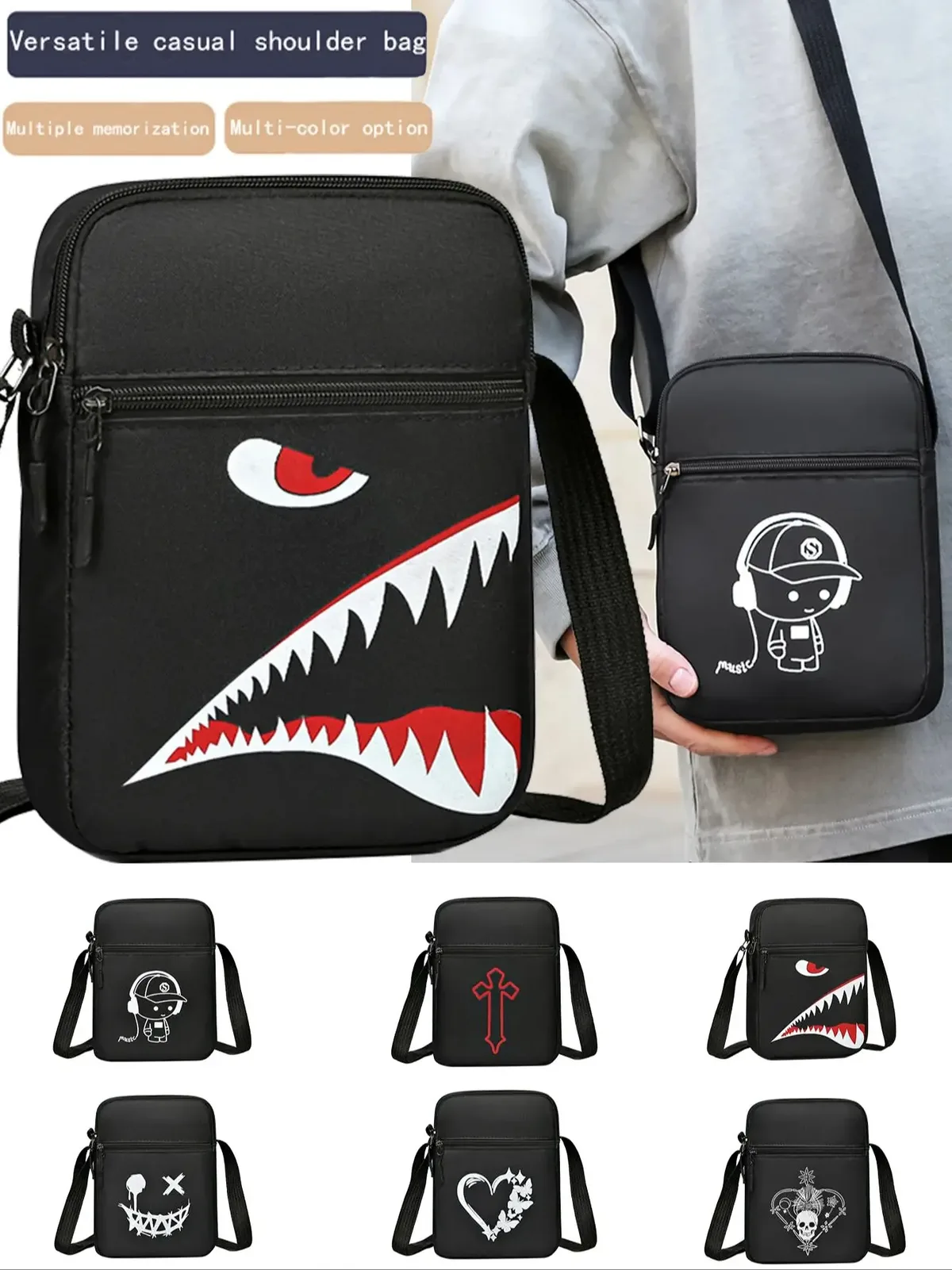 Mini sac à bandoulière unisexe – Pochette de téléphone compacte avec sangle réglable (cou/taille portable) pour hommes et femmes