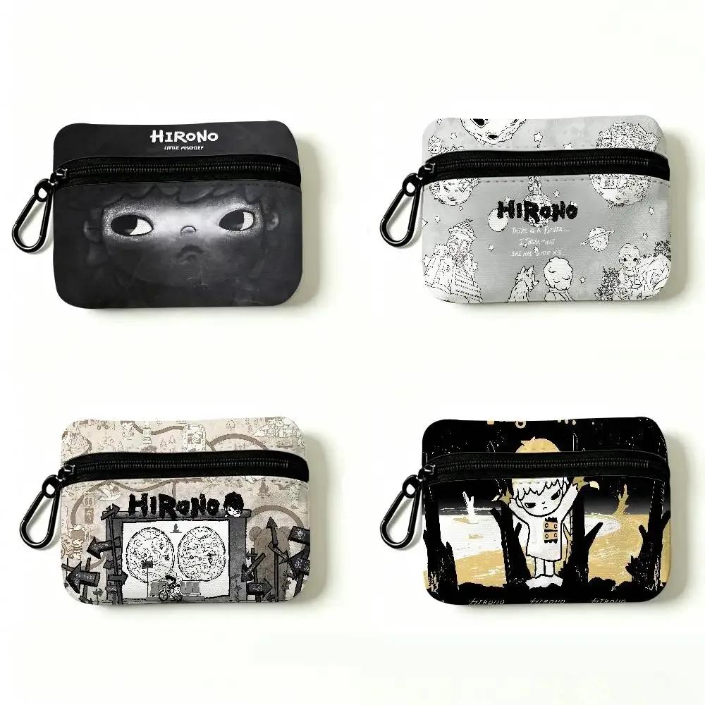 porte-monnaie oxford h-hirono mysterious-artistic avec mousqueton détachable, sac de rangement compact pour accessoires de shopping et activités de plein air
