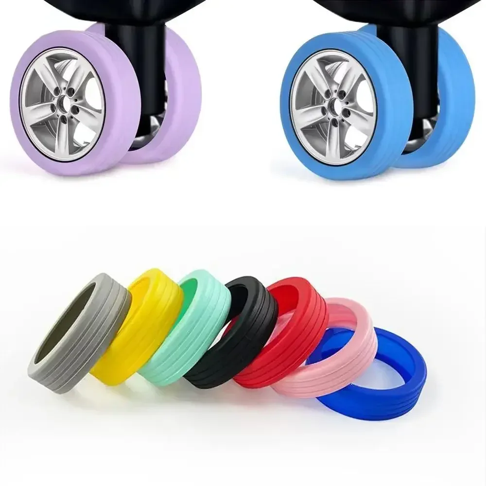 protecteur de roues de bagages en silicone, avec son silencieux, réduit l'usure des roues, housse de protection pour roues de valise, 4/8/16 pièces/ensemble