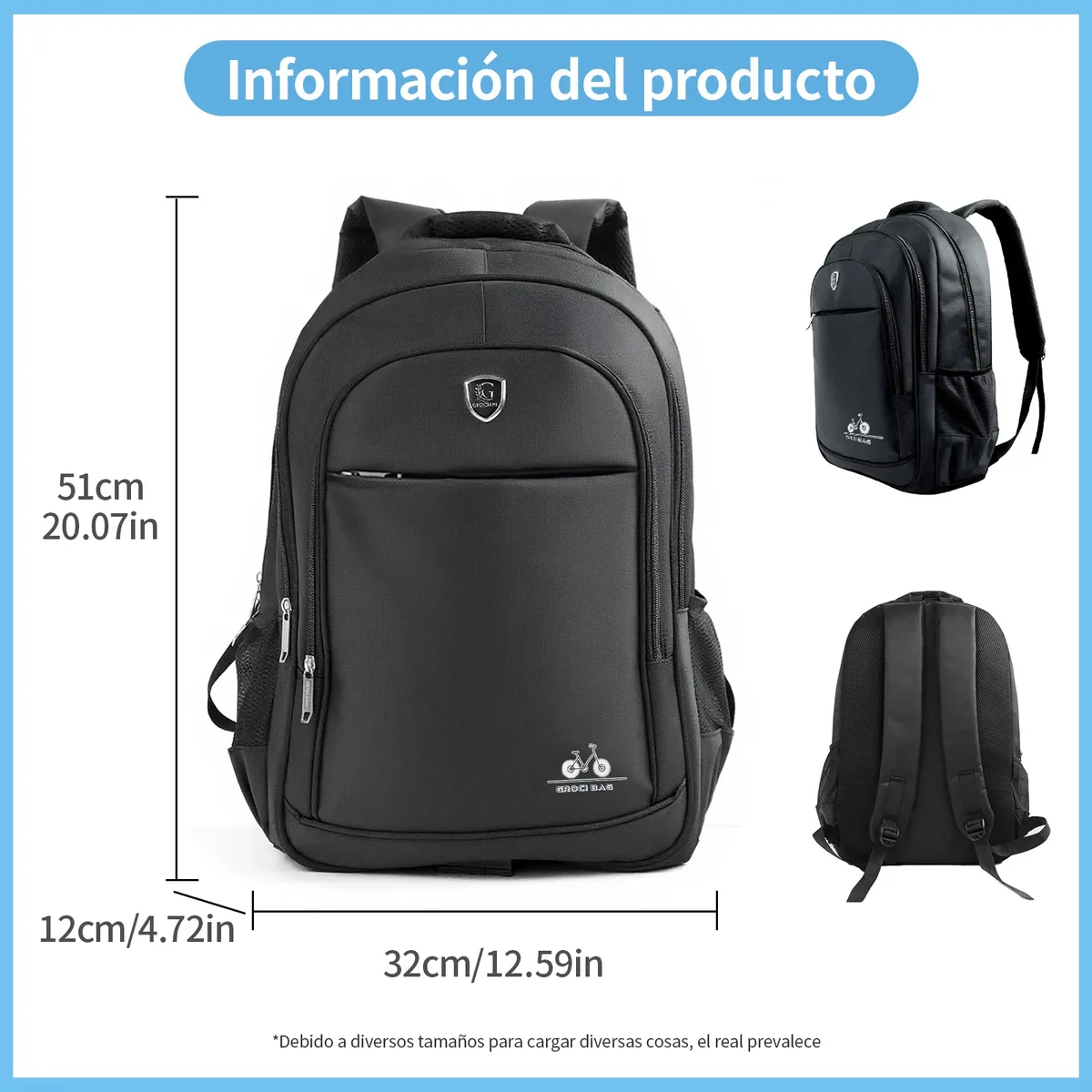 sac à dos pour ordinateur portable de 15,6 pouces, sac d'affaires de grande capacité pour hommes, sac à dos imperméable pour l'école et les voyages, sac à dos de sport décontracté avec port usb