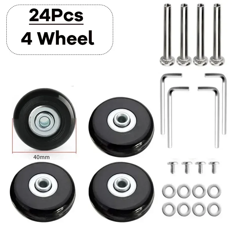 roues de remplacement de valise à bagages, kits de réparation de roulements de roulettes en pu 50x18mm, roues de remplacement d'étagère pour bagages 4/2 pièces