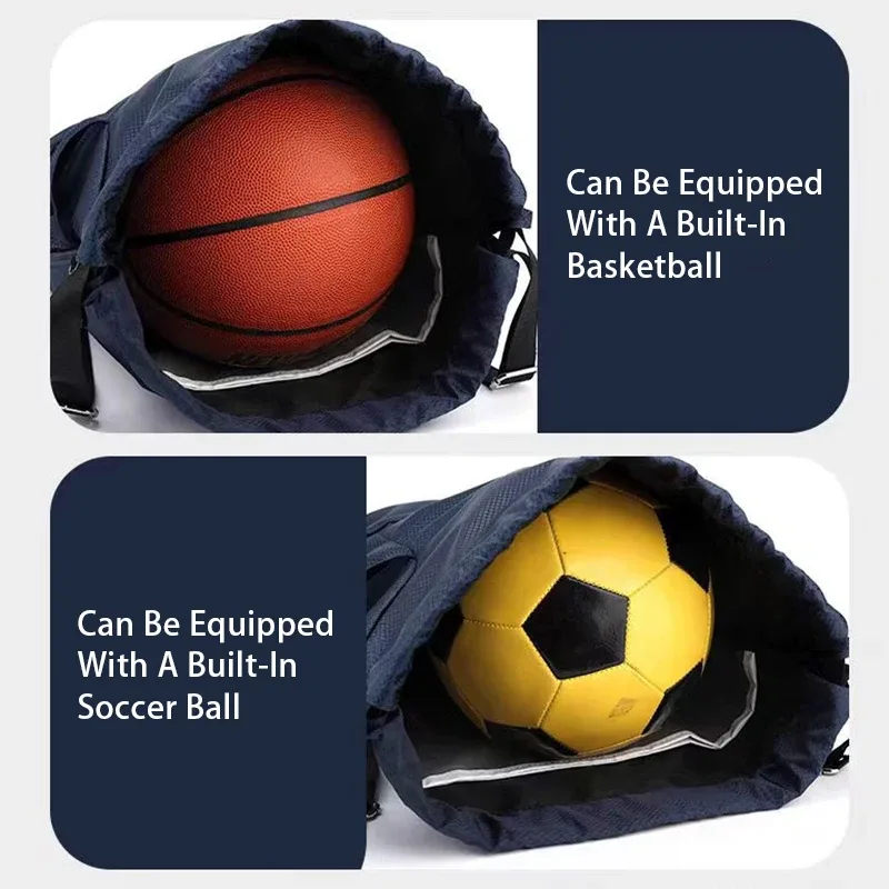 sac à dos de sport avec cordon de serrage, sac à dos de basket-ball pour femmes et hommes, sac de sport avec compartiment à chaussures et poche résistante aux humides