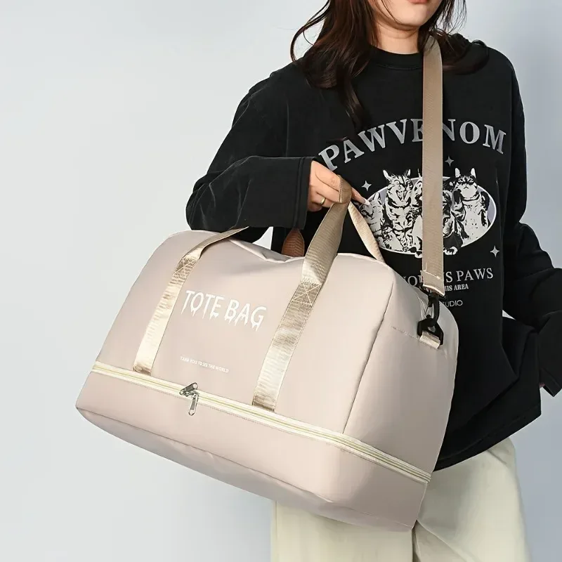 sac de voyage multifonctionnel de grande capacité avec bandoulière réglable, sac de sport décontracté en nylon durable pour le sport
