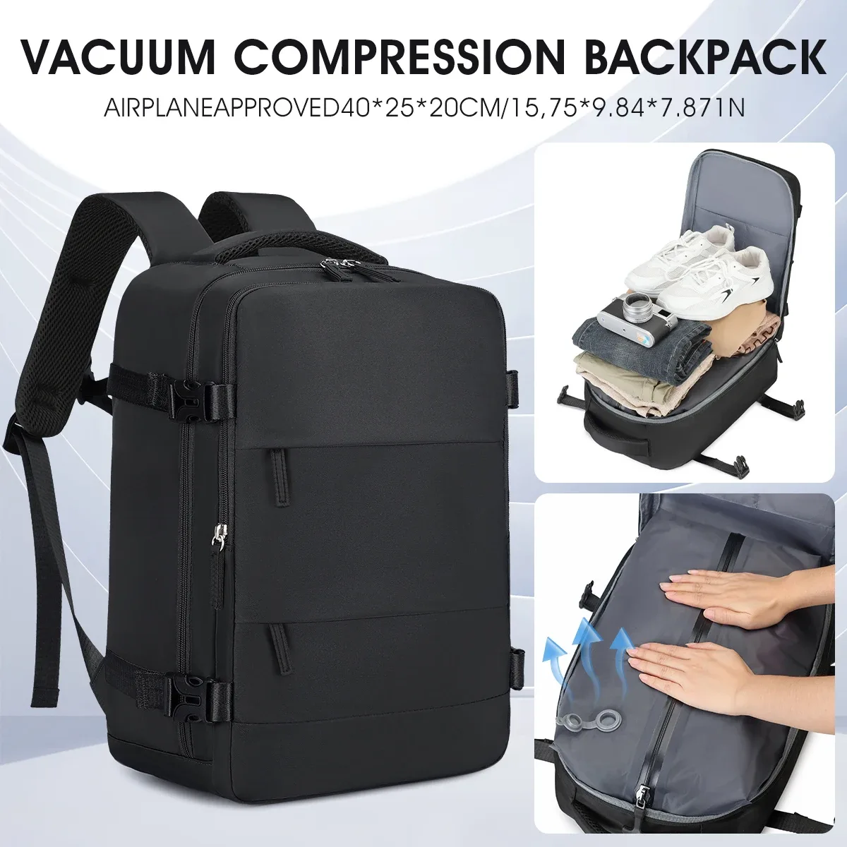 sac de voyage à compression sous vide, sac d'embarquement professionnel pliable de grande capacité, système de transport et de stockage ultra léger