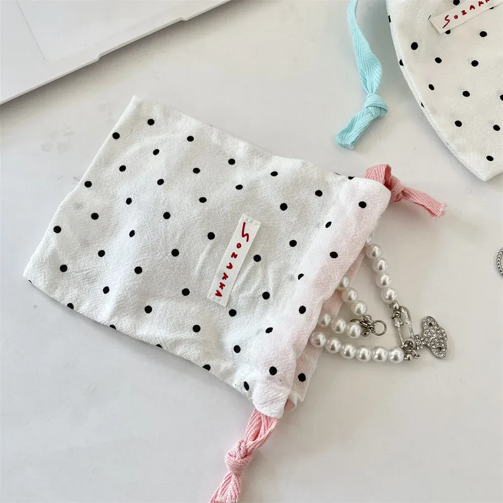 mignon points porte-monnaie clé écouteur cordon sac de rangement femmes filles bijoux rouge à lèvres cosmétique fourre-tout corde pochette chaîne sacs