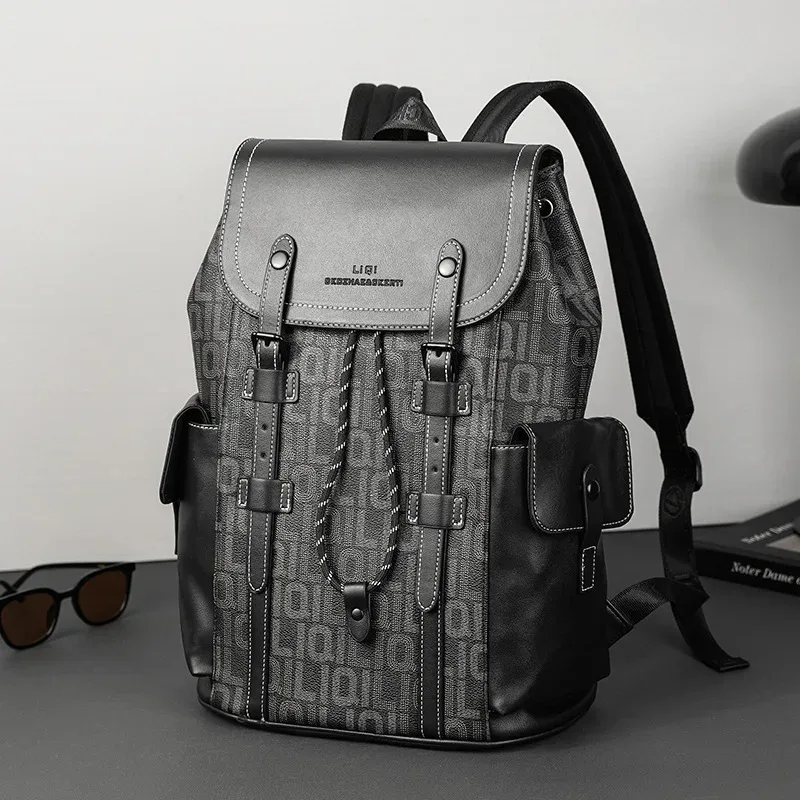 mode nouveaux hommes sac à dos affaires 15 pouces sacs pour ordinateur portable grande capacité en plein air voyage sac à dos décontracté lettre impression sacs à dos mâle