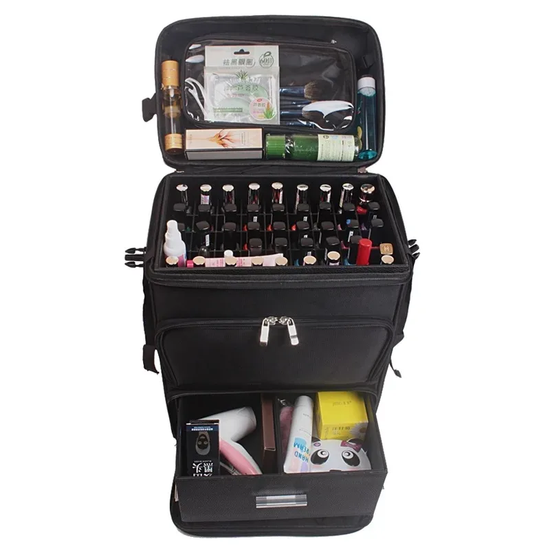 nouvelle valise à roulettes multifonctionnelle pour cosmétiques, sac de voyage sur roulettes, trousse à outils pour maquillage et ongles pour femmes, valise pour salons de beauté et de tatouage