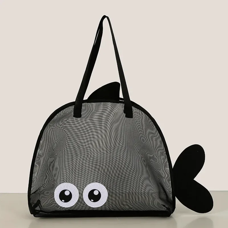 sac de rangement mignon de grande capacité, pochette portable pliable en maille pour organiser les jouets de plage, idéal pour les voyages et les activités sportives en plein air