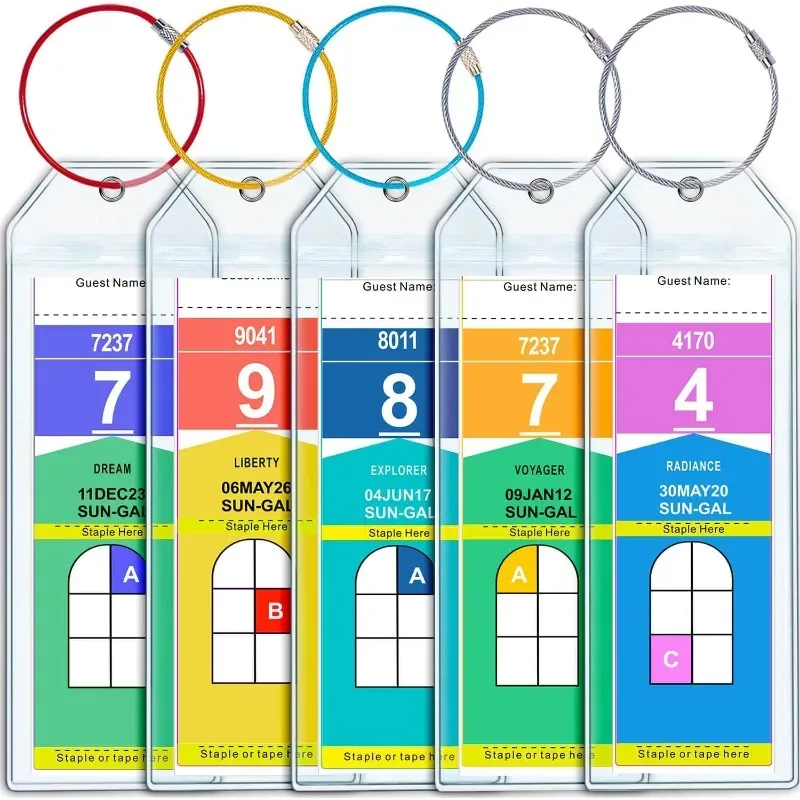 porte-étiquettes de bagages pour croisière, lot de 5, utilisable pour les croisières carnival, ncl, msc, princess et royal caribbean