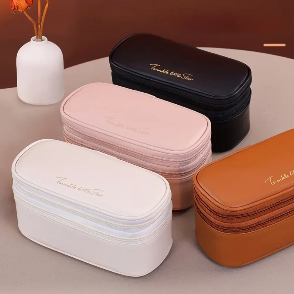 sac à cosmétiques pour femmes, trousse de maquillage à double couche, grande capacité, organiseur de cosmétiques de luxe, essentiels de voyage, sac à cosmétiques pour femmes