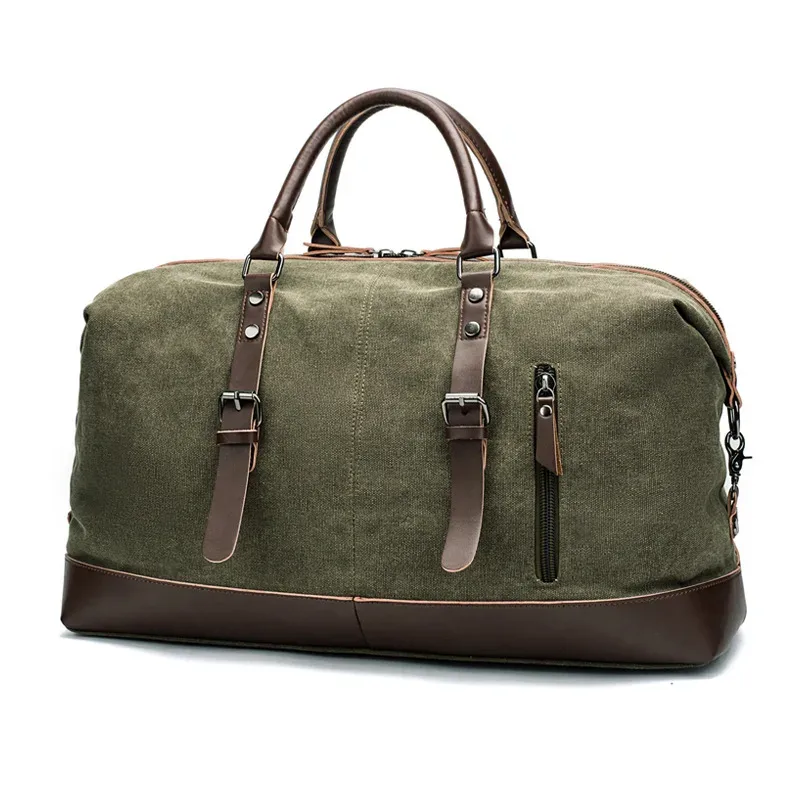sac de voyage en toile pour hommes, en cuir pu, bagages d'extérieur, voyage, fitness, photographie, sac à main de grande capacité, sac à dos à bandoulière