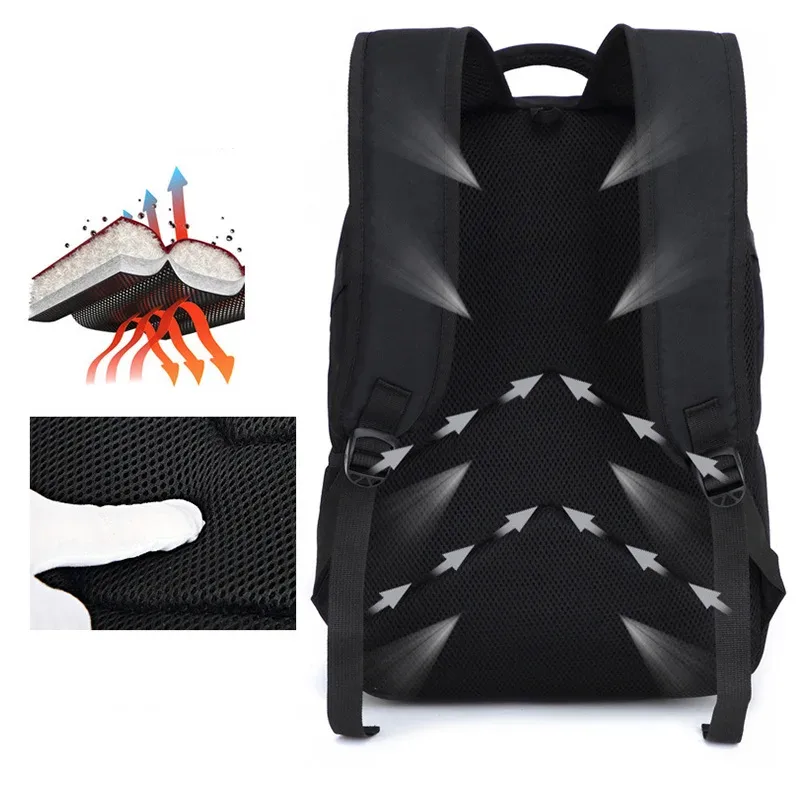 sac à dos multifonction pour hommes, chargement usb, mode, affaires, voyage, antivol, étanche, pour ordinateur portable de 17 pouces, sac d'école