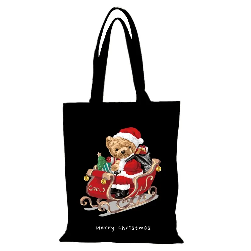 dessin animé ours femmes sac à main cadeaux de noël sacs à main mode le sac fourre-tout dame sacs eco shopper shopping plage tissu toile femme