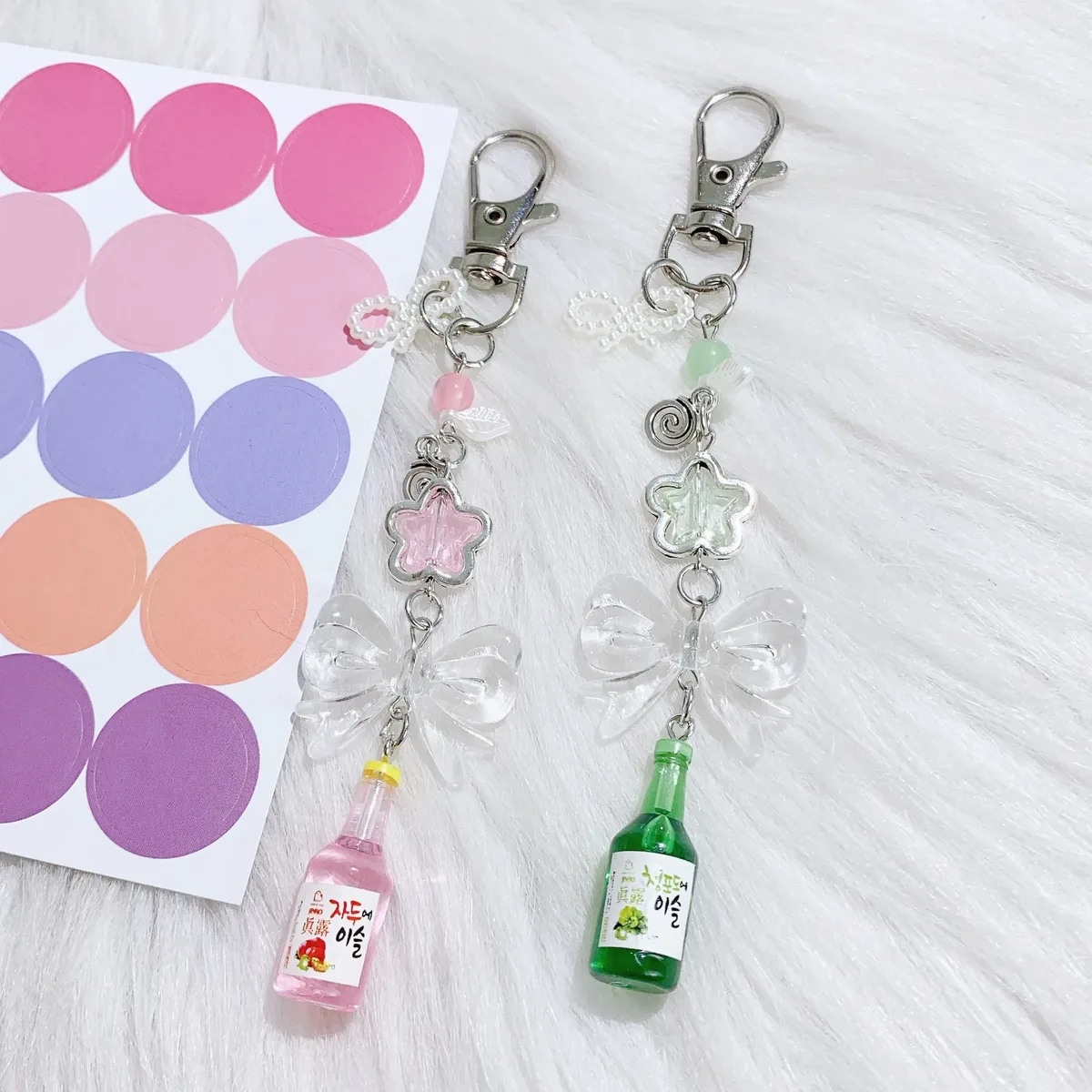 pendentif nœud papillon oreilles pour femmes, étuis de téléphone, cintres de valise et porte-clés, couleur rose, simple et mignon kawaii pour filles à la mode