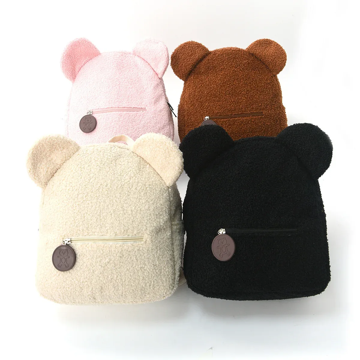 mode coupe jeune femme en peluche sac à dos 2025 nouvelle mode décontracté oreille ours dessin animé enfants sac à dos en plein air mini sacs