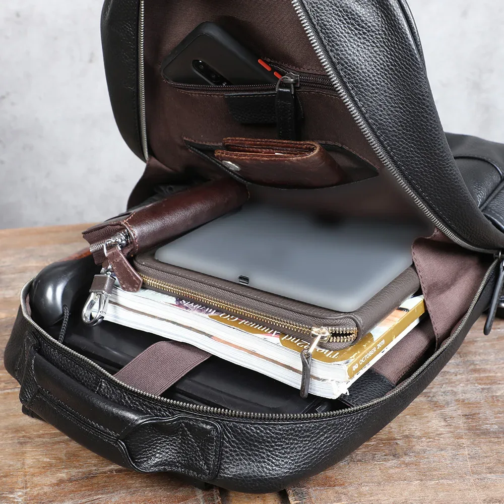 s.worker grand sac à dos classique en cuir véritable, cadeau pour homme, sacs d'école décontractés, sac à dos de voyage pour homme