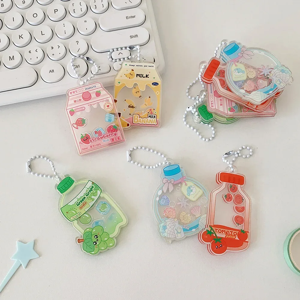 porte clés bouteille bulles tomate rouge plastique cartoon ornement décoratif accessoire cadeau sac dos jaune rose blanc verte bleue