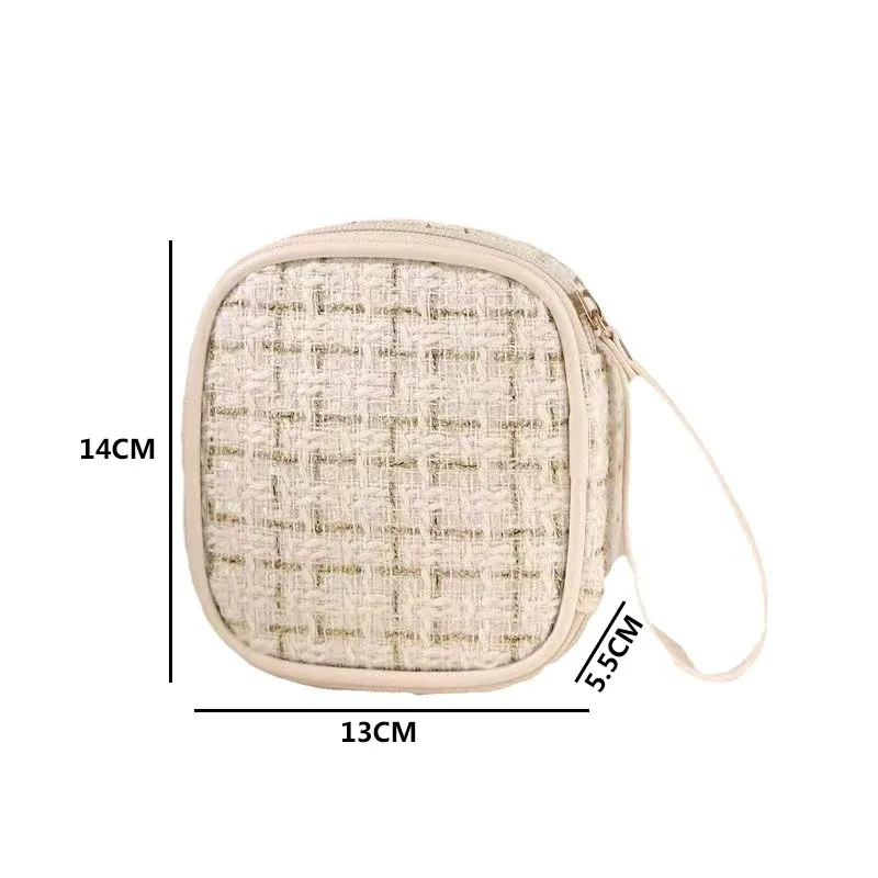 mini sac de rangement de maquillage pour dames, portable, rouge à lèvres, clé, pièce de monnaie, ligne de données, évaluateurs, serviettes hygiéniques pour filles, fourre-tout simple