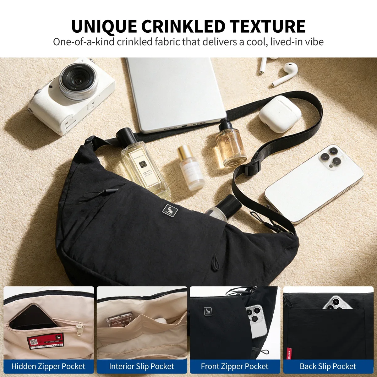 sac bandoulière oiwas en matériau imperméable ultra-léger - sac à bandoulière durable et résistant à l'eau pour un usage quotidien