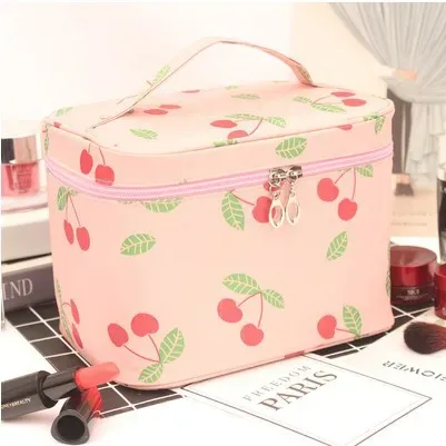 sac de maquillage en toile imperméable pour femmes, organiseur de cosmétiques portable pour les voyages, pochette de rangement pour articles de toilette mignonne