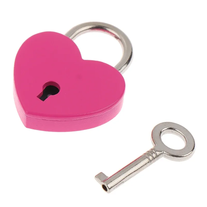 cadenas forme cœur métal noir rose rouge bleu doré voyage mariage bijoux valise cadeau noël