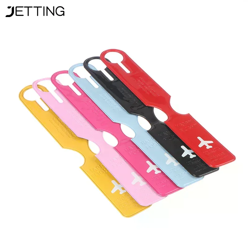 étiquettes de bagage mignonnes en pvc pour valise, avec identification de nom et adresse, accessoires pour avion