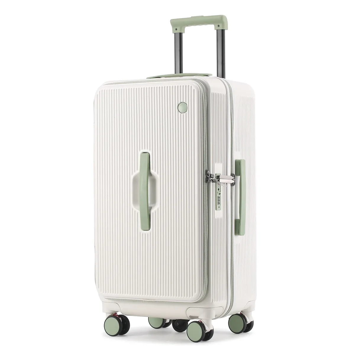 valise premium pure pc à double ouverture 20/25/29 pouces avec serrure tsa, compartiment de rangement 1:9/3:7, valise de voyage à 4/5 roues pivotantes pour toutes les voyages