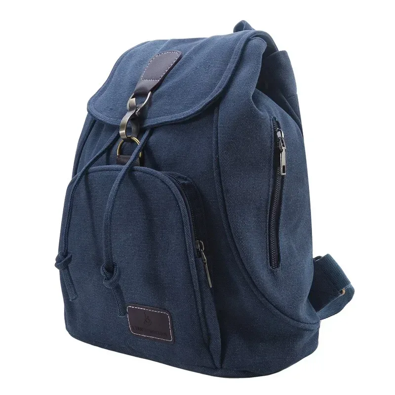 sac dos toile femelle polyester poche intérieure zippée bandoulière arquée style preppy couleur marron clair capacité 20 35 litres