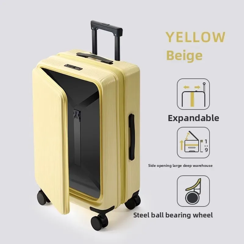 klqdzms bagage extensible abs + pc valise d'embarquement 20 "22" 24 "26" 28 pouces bagage de grande capacité valise de voyage à main pour femme