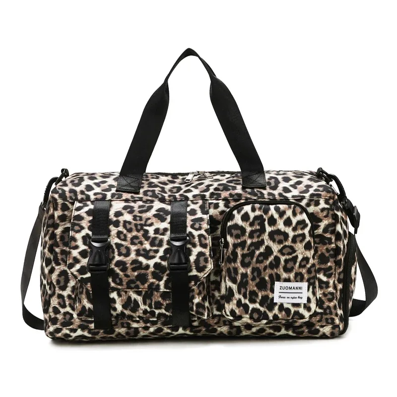 sac de sport tendance à imprimé léopard, sac de week-end, idéal pour le fitness, les sports et les voyages en plein air