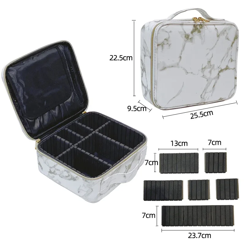 trousse à cosmétiques en cuir pu pour femme, étui de maquillage de voyage portable multifonctionnel, nouveau