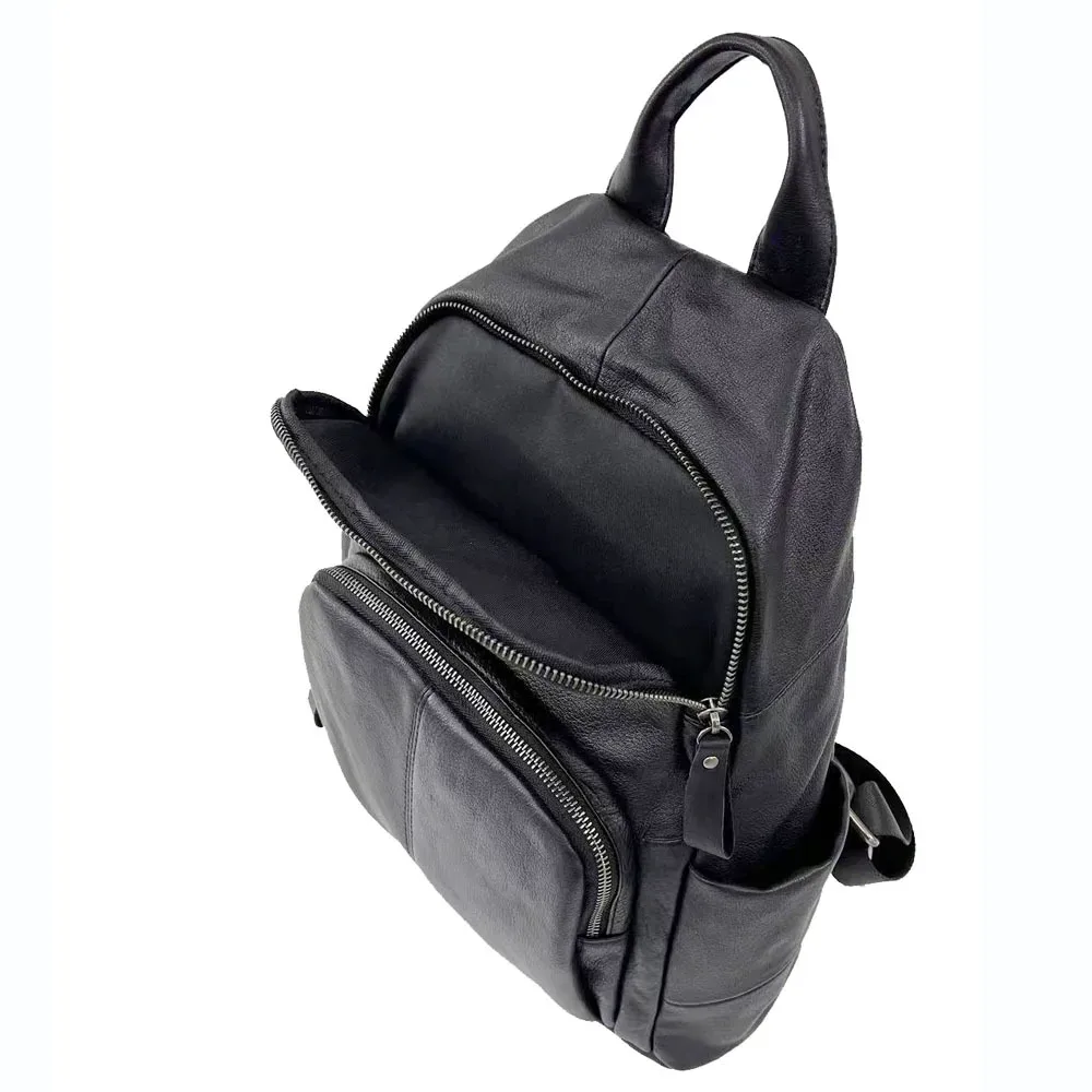 sac à dos en cuir véritable antivol pour femme, cuir de vachette noir, sac de voyage décontracté pour femme, sac à dos scolaire pour fille, initié