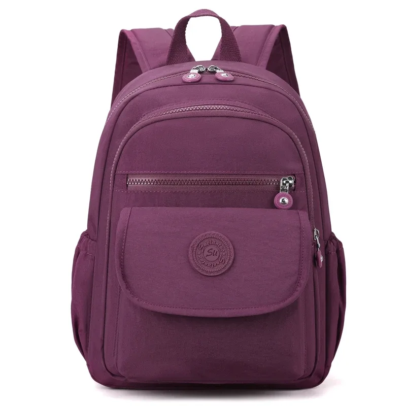 sac à dos de voyage noir élégant et léger pour femmes, grande capacité, avec bretelles réglables, pour l'école et les loisirs b