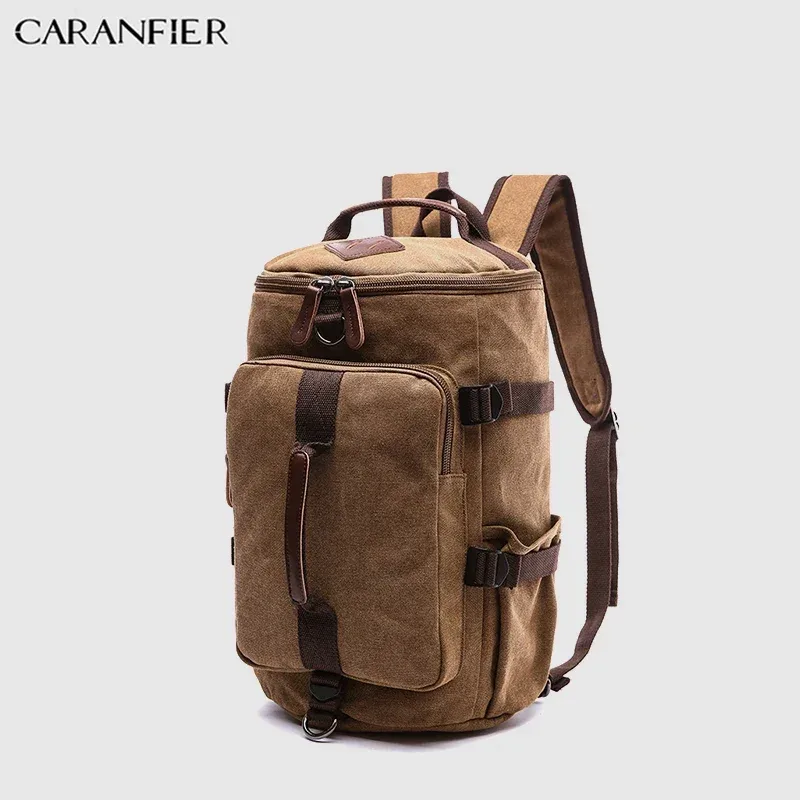 sac voyage toile multicouleurs poche latérale ouverture zip grande capacité décontracté polyvalent bandes cuir contraste vintage