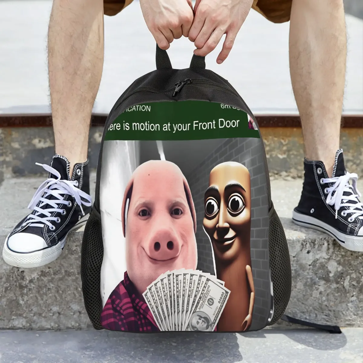 sac à dos fantaisie tung tung tung sahur john pork pour garçon, grands sacs d'école de voyage, sac à dos coloré